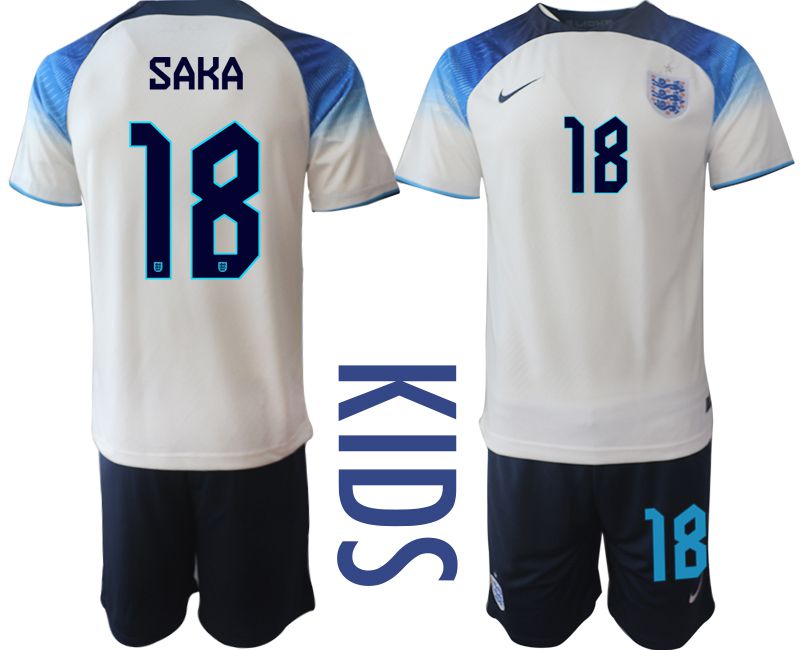 Youth 2022 World Cup National Team England home white #18 Soccer Jersey